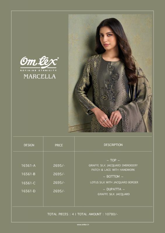 Omtex marcella silk dress materials wholesale